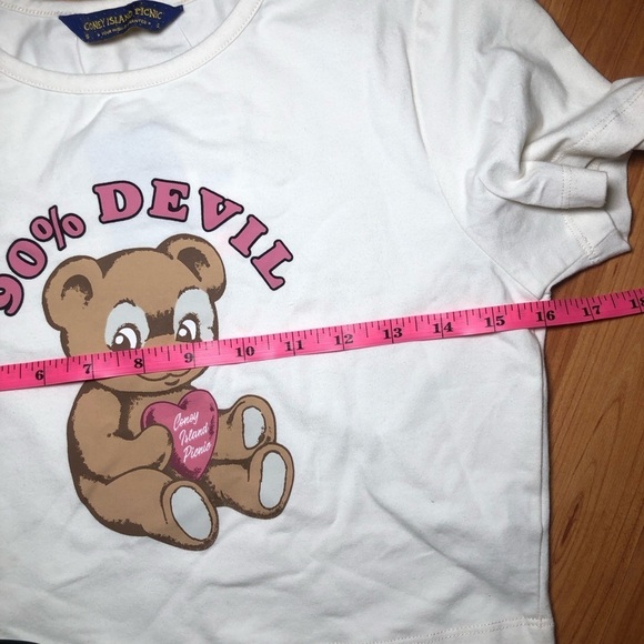 Coney ISLAND PICNIC 90% Devil Womens Baby Tee size S - Picture 6 of 8